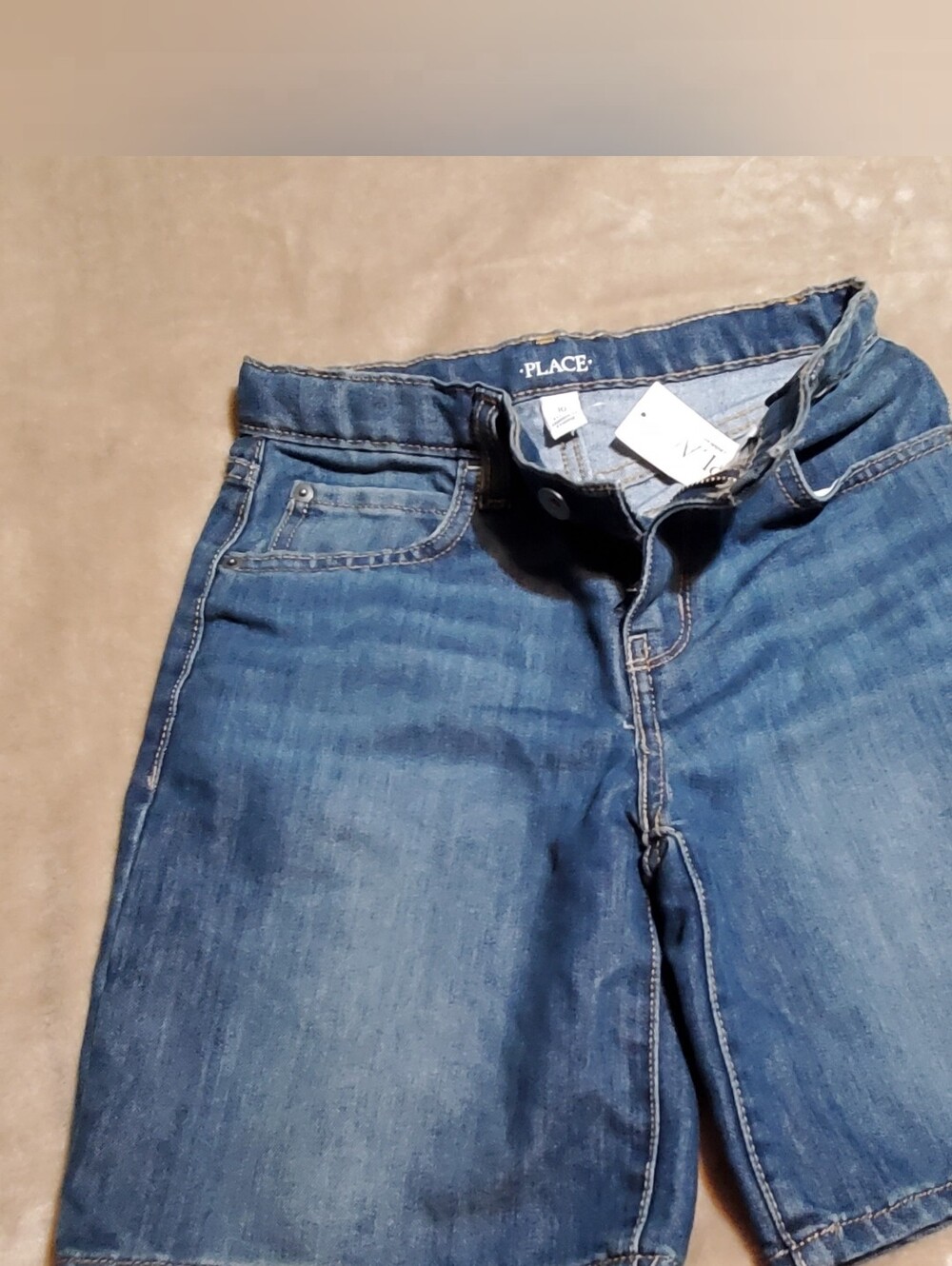 Boys Sz 10 Blue Jean/Denim Shorts Pax Wash From Childrens Place New W/Tags